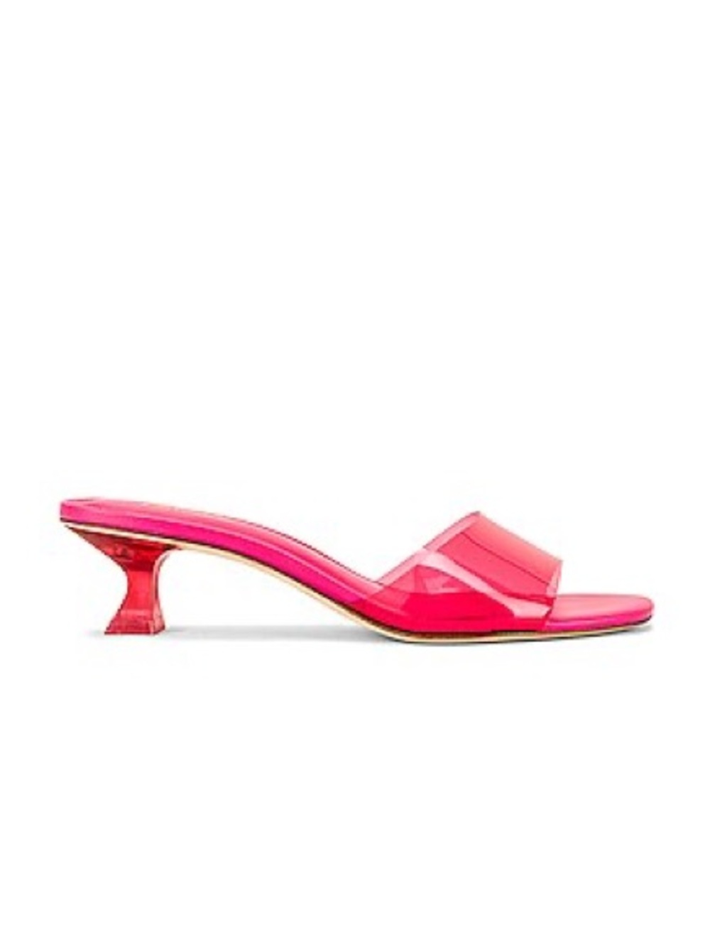 NWOT - Larroude Vivi Hot Pink Leather & Vinyl Sandals - Picture 3 of 6